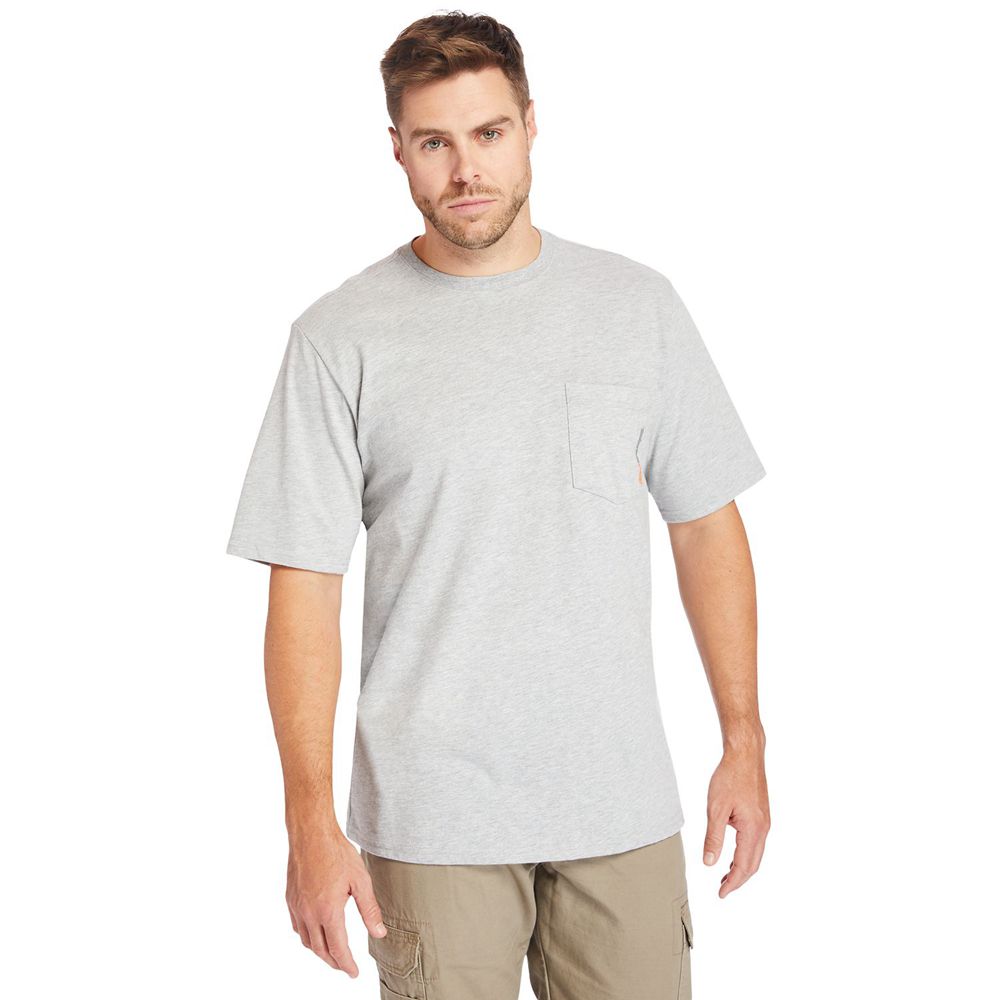 Tricouri Timberland Barbati Gri - Pro® Big & Tall Base Plate Short-Sleeve - Romania - VFDHKB743